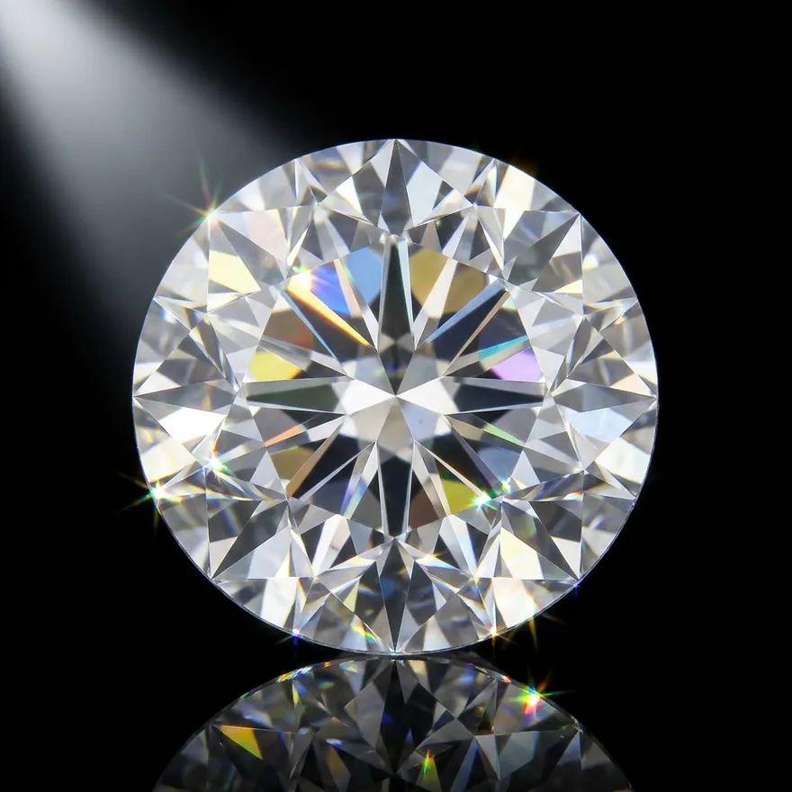 Round-cut lab-grown diamond